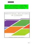 Test Bank for Industrial Relations in Canada 4th Edition &vert; Robert Hebdon&comma; Travor C&period; Brown & Scott Walsworth &vert; Chapters 1&ndash;12 Complete