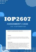 IOP2607 Assignment 2 2026 - Distinction &vert; Due 10 September 2026&NewLine;