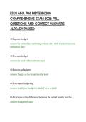 LSUS MHA 706 MIDTERM 200&NewLine;COMPREHENSIVE EXAM 2026 FULL&NewLine;QUESTIONS AND CORRECT ANSWERS&NewLine;ALREADY PASSED&NewLine;