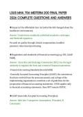 LSUS MHA 706 MIDTERM 200 FINAL PAPER&NewLine;2026 COMPLETE QUESTIONS AND ANSWERS