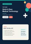 Quick & Easy Medical Terminology 10th Edition Test Bank &vert; 15 Chapters Questions&comma; Answers & Rationales &vert; Exam Prep