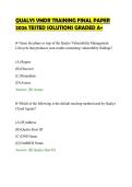 QUALYS VMDR TRAINING FINAL PAPER&NewLine;2026 TESTED SOLUTIONS GRADED A&plus;