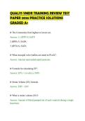 QUALYS VMDR TRAINING REVIEW TEST&NewLine;PAPER 2026 PRACTICE SOLUTIONS&NewLine;GRADED A&plus;