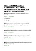 QUALYS VULNERABILITY&NewLine;MANAGEMENT SELF PACED&NewLine;TRAINING QUESTION BANK 2026&NewLine;FULL REVIEW GRADED A&plus;&NewLine;