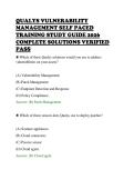 QUALYS VULNERABILITY&NewLine;MANAGEMENT SELF PACED&NewLine;TRAINING STUDY GUIDE 2026&NewLine;COMPLETE SOLUTIONS VERIFIED&NewLine;PASS&NewLine;