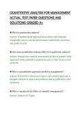 QUANTITATIVE ANALYSIS FOR MANAGEMENT&NewLine;ACTUAL TEST PAPER QUESTIONS AND&NewLine;SOLUTIONS GRADED A&plus;