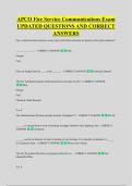 APCO Fire Service Communications Exam &NewLine;UPDATED QUESTIONS AND CORRECT &NewLine;ANSWERS