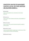 QUANTITATIVE ANALYSIS FOR MANAGEMENT&NewLine;CHAPTER 15 ACTUAL TEST PAPER QUESTIONS&NewLine;AND SOLUTIONS GRADED A&plus;