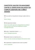 QUANTITATIVE ANALYSIS FOR MANAGEMENT&NewLine;CHAPTER 15 CERTIFICATION EVALUATION TEST&NewLine;COMPLETE QUESTIONS AND CORRECT&NewLine;ANSWERS&NewLine;