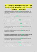 APCO Fire Service Communications Exam &NewLine;UPDATED ACTUAL QUESTIONS AND &NewLine;CORRECT ANSWERS