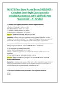 NU 673 Final Exam Actual Exam 2026&sol;2027 &ndash; Complete Exam-Style Questions with Detailed Rationales &vert; 100&percnt; Verified &vert; Pass Guaranteed &ndash; A&plus; Graded