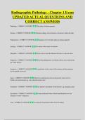 Radiographic Pathology - Chapter 1 Exam &NewLine;UPDATED ACTUAL QUESTIONS AND &NewLine;CORRECT ANSWERS