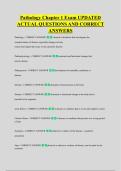 Pathology Chapter 1 Exam UPDATED &NewLine;ACTUAL QUESTIONS AND CORRECT &NewLine;ANSWERS