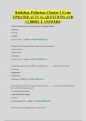 Radiology Pathology Chapter 5 Exam &NewLine;UPDATED ACTUAL QUESTIONS AND &NewLine;CORRECT ANSWERS