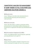 QUANTITATIVE ANALYSIS FOR MANAGEMENT&NewLine;BY BARRY RENDER ACTUAL EXAM PAPER 2026&NewLine;QUESTIONS SOLUTIONS GRADED A&plus;