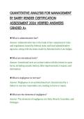 QUANTITATIVE ANALYSIS FOR MANAGEMENT&NewLine;BY BARRY RENDER CERTIFICATION&NewLine;ASSESSMENT 2026 VERIFIED ANSWERS&NewLine;GRADED A&plus;