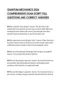 QUANTUM MECHANICS 2026&NewLine;COMPREHENSIVE EXAM SCRIPT FULL&NewLine;QUESTIONS AND CORRECT ANSWERS&NewLine;