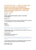 NUR 253 EXAM 2 &mdash; MENTAL HEALTH &NewLine;GALEN COLLEGE OF NURSING100 &NewLine;PRACTICE QUESTIONS WITH ANSWERS &NewLine;AND RATIONALES2026&sol;2027 UPDATED &NewLine;STUDY GUIDE 