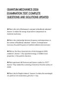 QUANTUM MECHANICS 2026&NewLine;EXAMINATION TEST COMPLETE&NewLine;QUESTIONS AND SOLUTIONS UPDATED&NewLine;