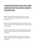 QUANTUM MECHANICS 2026 FINAL PAPER&NewLine;QUESTIONS WITH SOLUTIONS COMPLETE&NewLine;SOLUTION VIEW