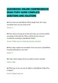 QUICKBOOKS ONLINE COMPREHENSIVE&NewLine;EXAM STUDY GUIDE COMPLETE&NewLine;QUESTIONS AND SOLUTIONS&NewLine;