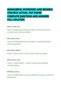 MANAGERIAL ECONOMICS AND BUSINESS&NewLine;STRATEGY ACTUAL TEST PAPER&NewLine;COMPLETE QUESTIONS AND ANSWERS&NewLine;FULL SOLUTION