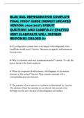 BLUE SEAL REFRIGERATION COMPLETE&NewLine;FINAL STUDY GUIDE &lpar;NEWEST UPDATED&NewLine;VERSION&colon; 2026&sol;2027&rpar; ROBUST&NewLine;QUESTIONS AND CAREFULLY CRAFTED&NewLine;VERY ELABORATE WELL DEFINED&NewLine;RESPONSES GRADED A&plus;
