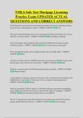 NMLS Safe Test Mortgage Licensing &NewLine;Practice Exam UPDATED ACTUAL &NewLine;QUESTIONS AND CORRECT ANSWERS