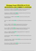 Mortgage Exam UPDATED ACTUAL &NewLine;QUESTIONS AND CORRECT ANSWERS