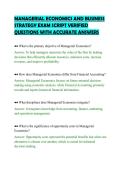 MANAGERIAL ECONOMICS AND BUSINESS&NewLine;STRATEGY EXAM SCRIPT VERIFIED&NewLine;QUESTIONS WITH ACCURATE ANSWERS