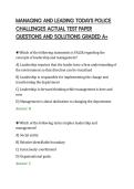 MANAGING AND LEADING TODAYS POLICE&NewLine;CHALLENGES ACTUAL TEST PAPER&NewLine;QUESTIONS AND SOLUTIONS GRADED A&plus;