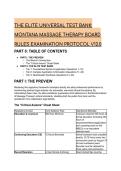 2026&sol;2027 THE ELITE UNIVERSAL TEST BANK&colon; Montana Massage Therapy Board Rules & Ethics &lpar;V12&period;0&rpar;