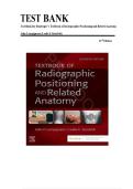 Test bank for Textbook of Radiographic Positioning and Related Anatomy 11th Edition by John Lampignano & Leslie E&period; Kendrick  &vert; Complete Guide A&plus;