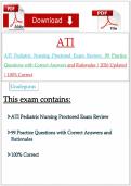 ATI Pediatric Nursing Proctored Exam Review&colon; 99 Practice Questions with Correct Answers and Rationales &vert; 2026 Updated &vert; 100&percnt; Correct