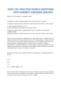 AAPC CPC PRACTICE EXAM D QUESTIONS&NewLine;WITH CORRECT ANSWERS 2026&sol;2027