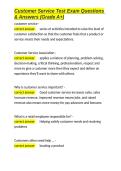 Customer Service Test Exam Questions & Answers &lpar;Grade A&plus;&rpar;&period;docx&NewLine;&NewLine;