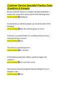 Customer Service Specialist Practice Exam Questions & Answers&period;docx&NewLine;&NewLine;