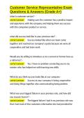 Customer Service Representative Exam Questions & Answers &lpar;Grade A&plus;&rpar;&period;docx&NewLine;&NewLine;