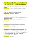 Guest Service Professional Certification Exam Questions & Answers &lpar;Grade A&plus;&rpar;&period;docx&NewLine;&NewLine;