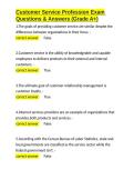 Customer Service Profession Exam Questions & Answers &lpar;Grade A&plus;&rpar;&period;docx&NewLine;&NewLine;