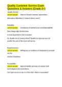 Quality Customer Service Exam Questions & Answers &lpar;Grade A&plus;&rpar;&period;docx&NewLine;&NewLine;
