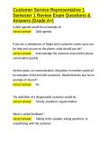 Customer Service Representative 1 Semester 1 Review Exam Questions & Answers &lpar;Grade A&plus;&rpar;&period;docx&NewLine;&NewLine;