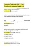 Customer Service Module 2 Exam Questions & Answers &lpar;Grade A&plus;&rpar;&period;docx&NewLine;&NewLine;