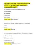 Certified Customer Service Professional &lpar;CCSP&rpar; Practice Exam Questions & Answers &lpar;Grade A&plus;&rpar;&period;docx&NewLine;&NewLine;
