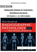 Test Bank for Radiographic Pathology for Technologists&comma; 8th Edition by Nina Kowalczyk &vert; Complete Chapter-by-Chapter Q&A &lpar;Chapters 1&ndash;12&rpar; &vert; Verified 2025&sol;2026 Update &vert; Graded A&plus;