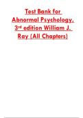 Test Bank for &NewLine;Abnormal Psychology&comma; &NewLine;3rd edition William J&period; &NewLine;Ray &lpar;All Chapters&rpar;