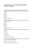 NUR 210 EXAM 1 TEST BANK QUESTIONS WITH VERIFIED ANSWERS