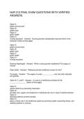 NUR 210 FINAL EXAM QUESTIONS WITH VERIFIED ANSWERS