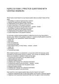 NURS 210 EXAM 1 PRACTICE QUESTIONS WITH VERIFIED ANSWERS