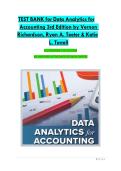 TEST BANK for Data Analytics for&NewLine;Accounting 3rd Edition by Vernon &NewLine;Richardson&comma; Ryan A&period; Teeter & Katie&NewLine;L&period; Terrell&NewLine;ALL CHAPTERS 1-9&vert; A&plus; PASS&NewLine;ALL ANSWERS AT THE BACK OF EACH CHAPTER